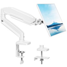 Single Monitor Desk Mount - Articulating Gas Spring Arm, Removable VESA Mount...