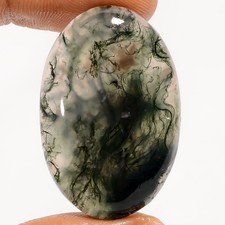 100 Natural Moss Agate Oval Shape Cabochon Gemstone 42 Ct. 33X22X6 mm EE-51873