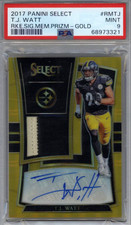 2017 Panini Select Rookie Signatures T.J. Watt Gold Prizm /10 RPA Auto Patch