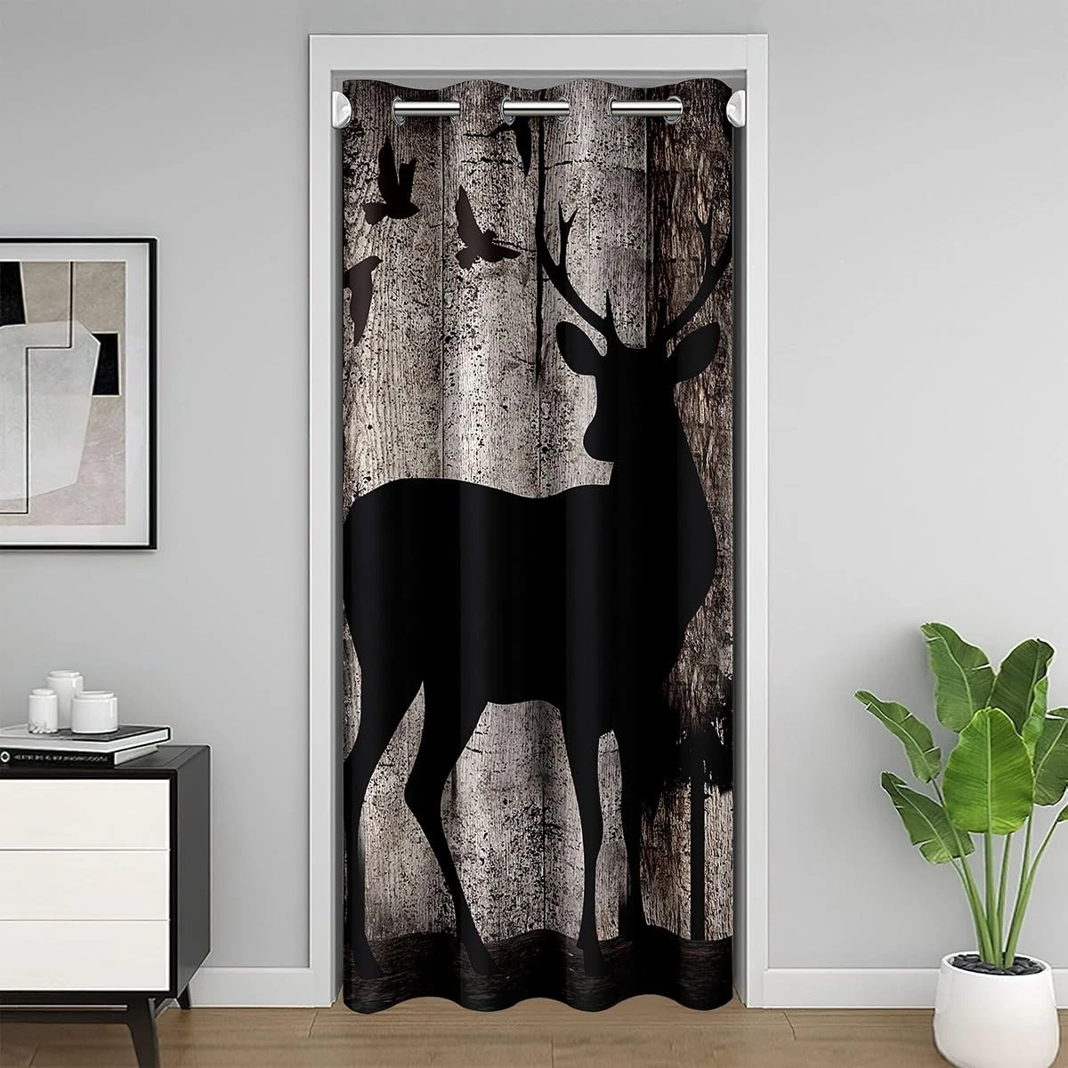 Deer Closet Door Cover Curtain Deer Hunting Door Curtain for Doorway Privacy ...