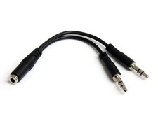 StarTech MUYHSFMM 3.5mm Headset Splitter Adapter Black