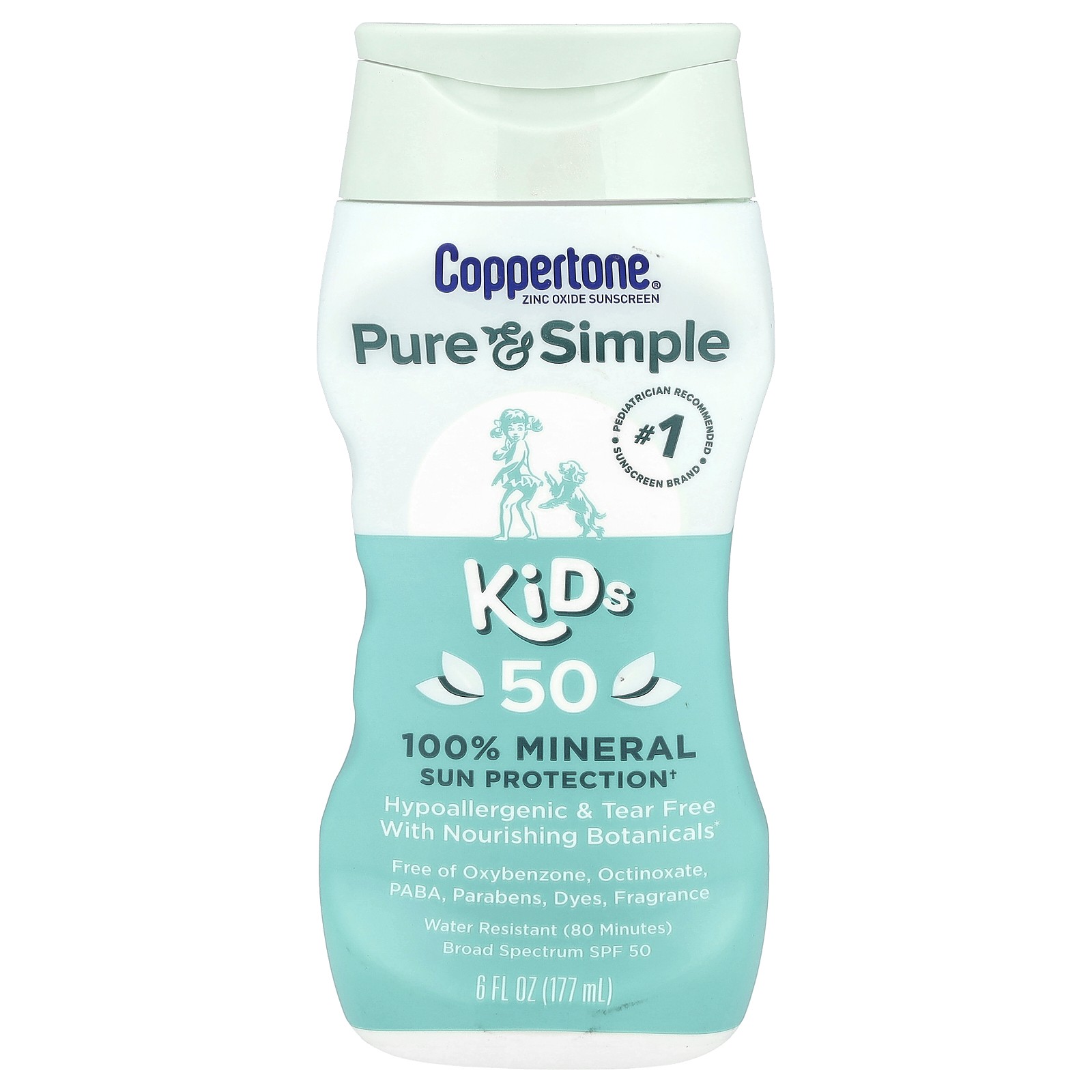 Pure - Simple, Kids, 100% минеральная защита от солнца, SPF 50, 6 жидких унций (177 мл)