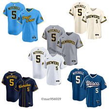SO HOT Garrett Mitchell 5 Brewers 3D Print Jersey, For Fan Size S-5XL