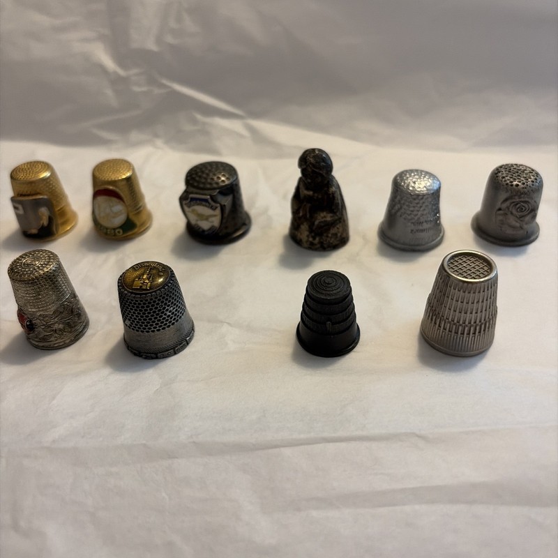 Lot of 10 Vintage Thimbles: EUC