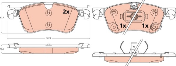 TRW Bremsbelagsatz Scheibenbremse GDB2545 FüR Nissan Qashqai 3 J12 DIG Allrad-image