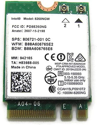 Dell WLAN-Modul Intel Dual Band Wireless-AC 8260 8260NGW Bluetooth 08XG1T