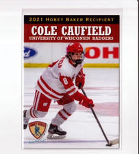 COLE CAUFIELD 2025 Hobey Baker Award Winner card “2021 WISCONSIN BADGERS“