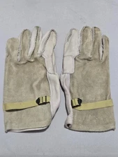 USGI Cattlehide Leather Heavy Duty Work Gloves Size 4 NSN 8415-00-268-7870#O9o