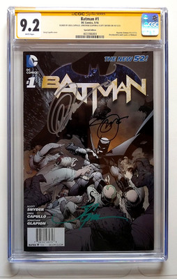 2011 DC COMICS NEW 52 BATMAN #1 WALMART EXC SIGNED CAPULLO SNYDER GLAPION CGC