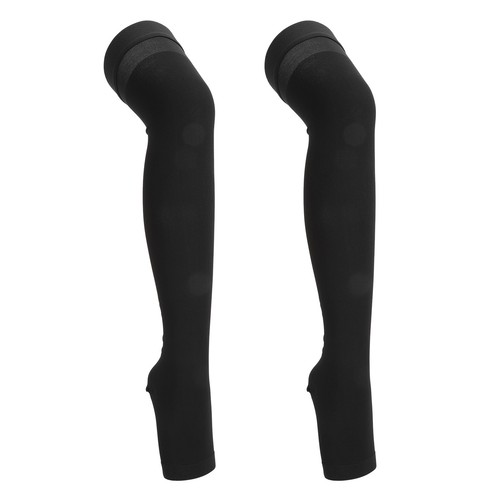 Open Toe Compression Socks Class II Black 23 To 32mmHg Elastic Support Stockings - Picture 5 of 24