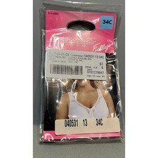 Exquisite Form Fully Support White Cotton Posture Bra Front Close Lace 34C