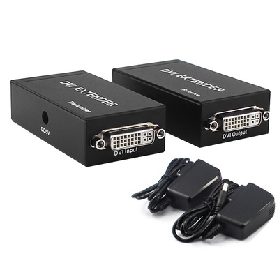 1080P 3D DVI Extender Via Rj45 Cat5e Cat6 Cable 60m Transmitter Receiver To HDMI