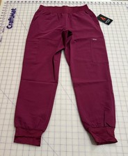 NWT Spirit Scrubs Women's 6 Pocket Drawstring Cargo Jogger Pant Petite XS Wine