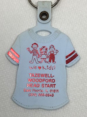 East Peoria IL Tazwell Woodruff Head Start Family Vintage Advertising Keychain
