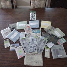 Lot of 25 Clear Acrylic Cling Stamps Birthday Flowers Live Life Calendar Set Etc