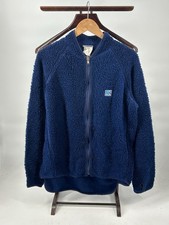 Vintage Helly Hansen fleece deep pile blue full zip Hiking 1970s Mens Medium