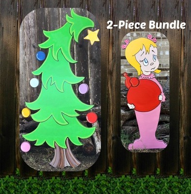 Whoville CHRISTMAS Tree Ornaments CINDY Lou Who ''Why Mr. Grinch?'' Yard Art Decor