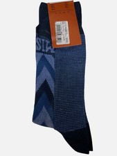 Missoni Men's Blue Zig Zag Print Socks Size S/M