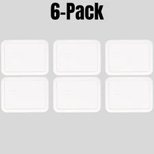 Pyrex 6 Cup 1.5L White Rectangle Replacement Lid Cover 7211-PC Bulk 6 Pack NEW!