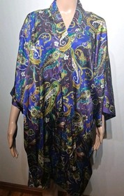 Lise Charmel Luxurious Silk Multicolor Paisley Print Robe One Size