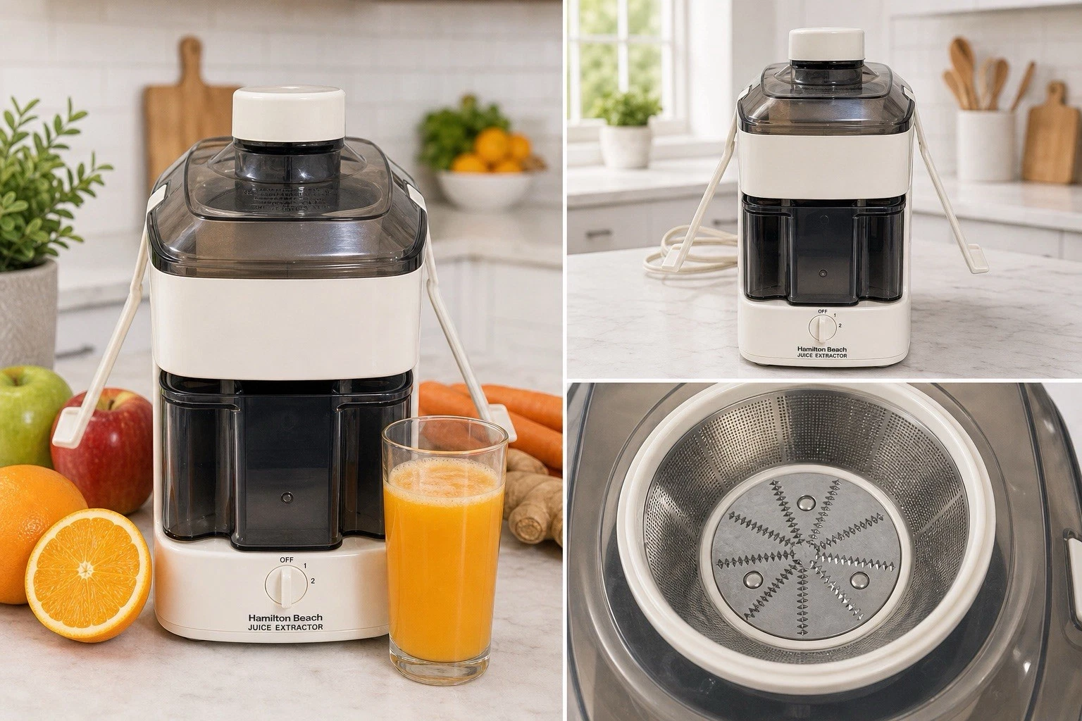 Hamilton Beach Juice Extractor Juicer Machine White Tested Working