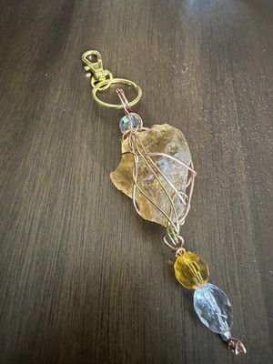 Key Chain Clip Purse Charm handbag  jewelry Sea Glass Handmade Backpack 3476 P