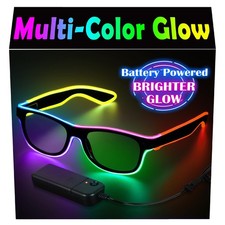 YouRfocus Led Light up Glasses Multi-Color Glow in the One Size, Multicolor
