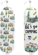 2PCS Camping Plastic Bag Holder, Wall Mount Grocery Bag Holder for Storage Bag,