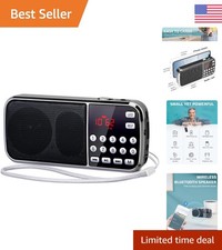 Compact Bluetooth AM FM Radio with Rechargeable Battery for Portable Enjoyment
