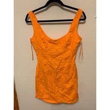 URBAN OUTFITTERS Orange Linen Blend Bodycon Mini Dress S