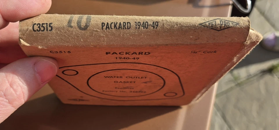 3 NOS Fel-Pro 1940-49 Packard G34831 Fibra Salida Agua Junta Termostato Sin Caja Foto 4 de 4
