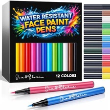 Water Resistant Face Paint Tattoo Pen - Temporary Tattoo Markers for Skin