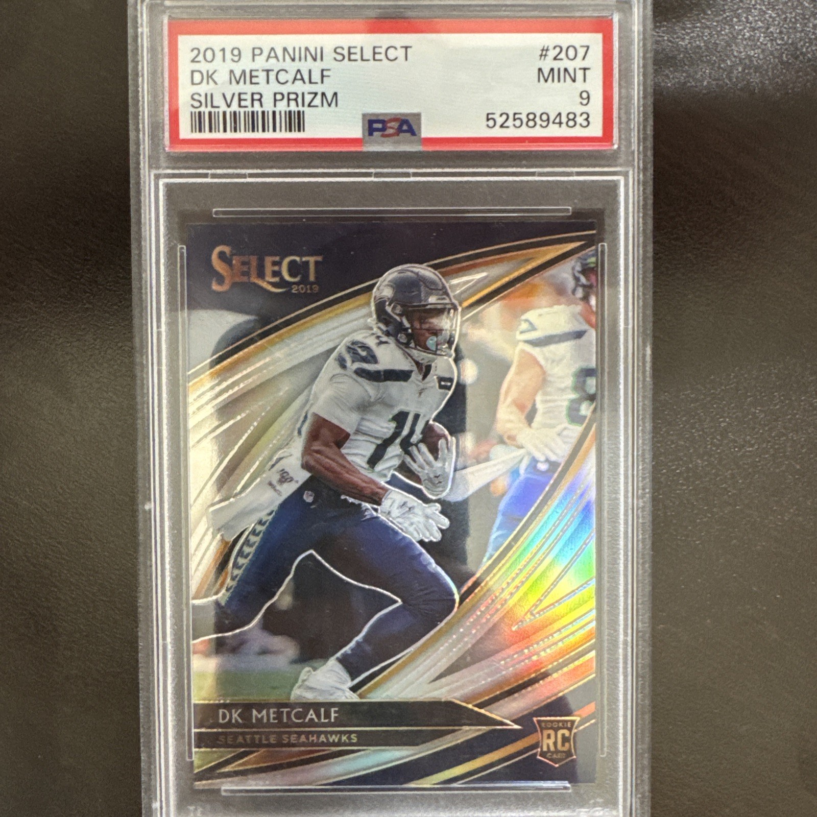 2019 Panini Select Field Level Silver Prizm DK Metcalf #207 PSA 9 MINT Rookie RC