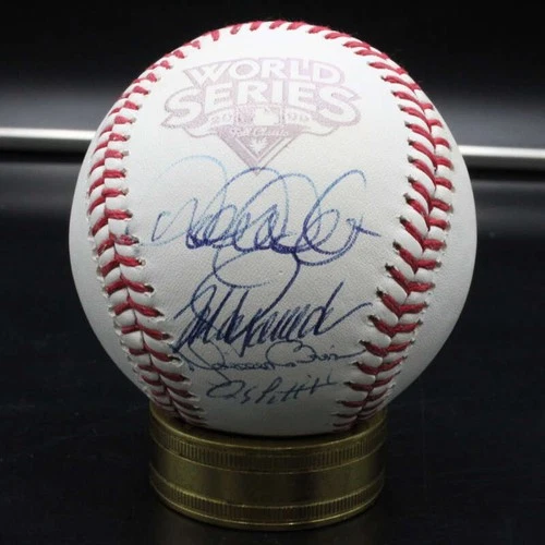 Yankees Core Four Signed 2009 World Series Baseball Derek Jeter + Auto ZJ21298