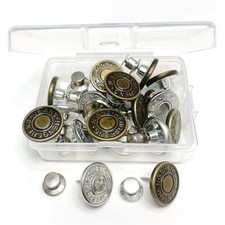 20 Sets Replacement Jean Buttons, 17mm Combo Copper Tack 17mm, Bronze,Silver