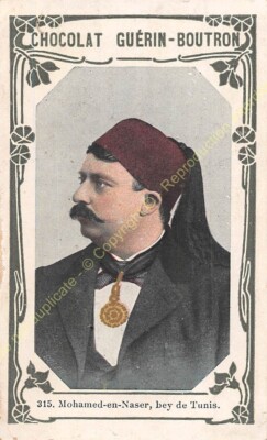Chromo Trade Card Photo MOHAMED EN NASER Bey Of Tunis Circa 1870 1913
