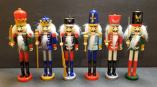 SET OF 6 SOLDIER CHRISTMAS NUTCRACKERS 8" TO 9" TALL NEW 594J