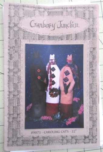 "Caroling Cats" by Cranberry Junction Sewing Pattern 22" tall Cats - Picture 1 of 2