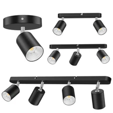 3/4-Light LED Track Lighting Kit, Flush Mount Ceiling Spot Light Fixture GU10