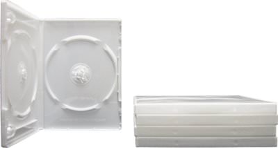 5) White Standard 2-Disc Capacity 14mm DVD Boxes Replacement