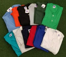 Vintage Russell Athletic Blank 2 Button Henley T-shirt Mens - Irregular