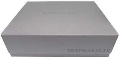 Docsmagic.de Premium 4-Row Trading Card Storage Box Silver + Trays & Divider - M