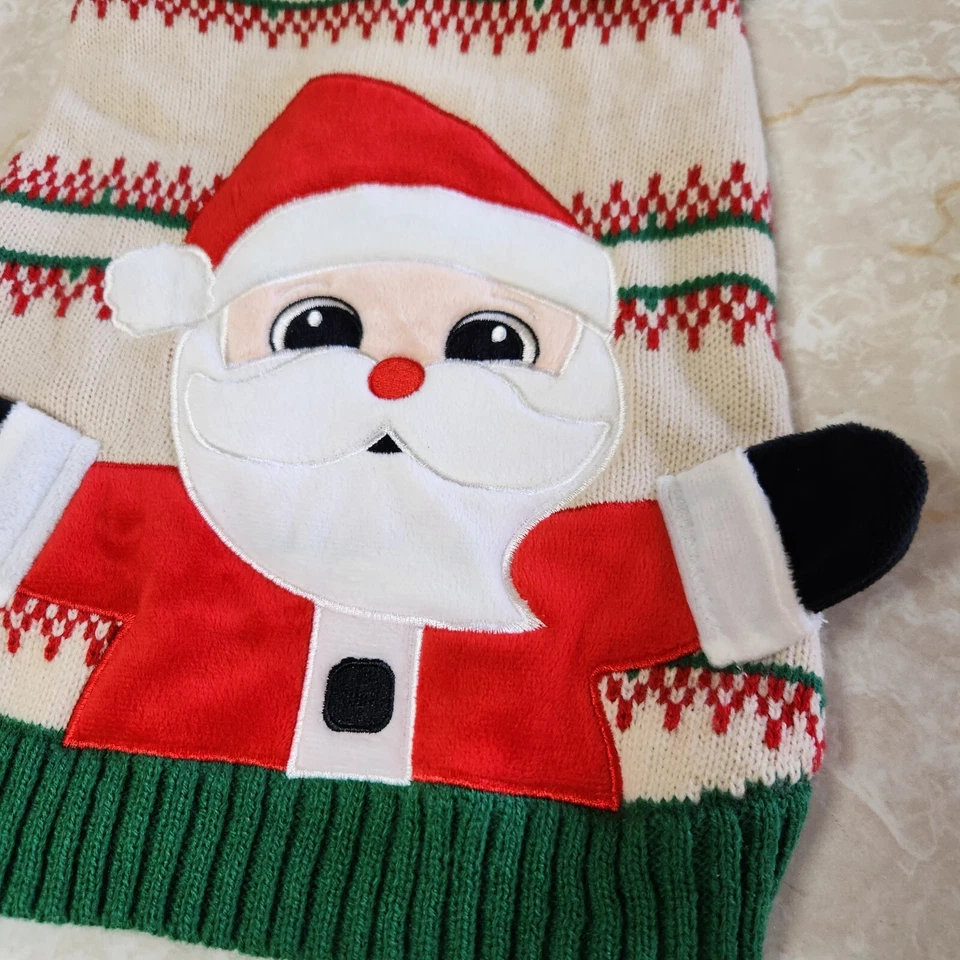 More & Merrier Christmas Santa Pet Sweater Size M (16-18 In) Ugly Holiday New - Image 4 of 4