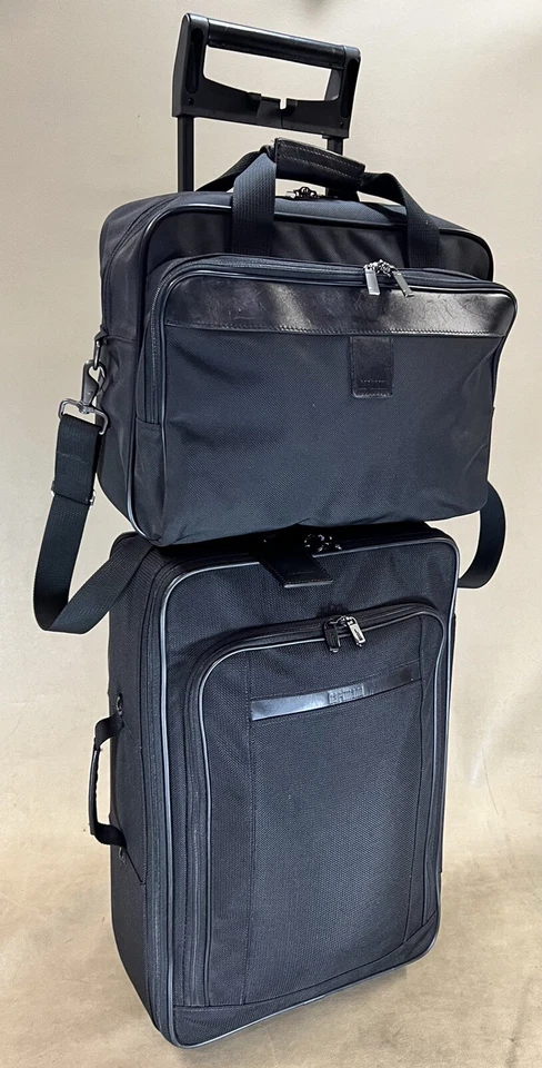 Hartmann Black Carry On Luggage Set 16” Briefcase & 21" Upright Wheeled Suitcase - Image 3 of 4