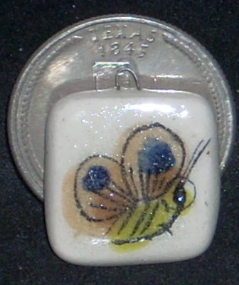 MEXICAN IMPORT Tonala Style Painted Kitchen Brown Butterfly Tile S 1:12 TC407 Mexican 4618