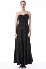 NWT ALICE & OLIVIA Sz 2 JORI LACE UP DRESS IN BLACK