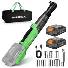 WORKPROX Electric Ratchet Wrench 1/2" Set 20V Cordless Ratchet Wrench Kit 250RPM