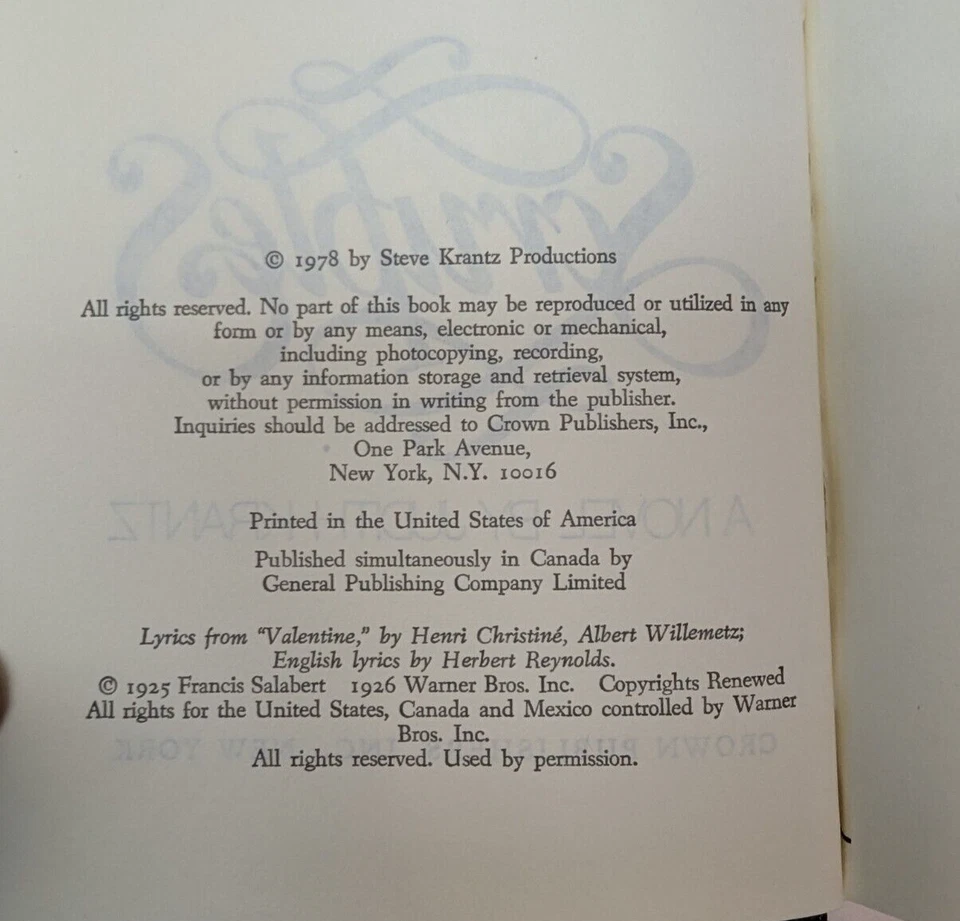 Scruples A Novel 1978 Judith Krantz First Edition First Printing Hardcover DJ Foto 4 de 4