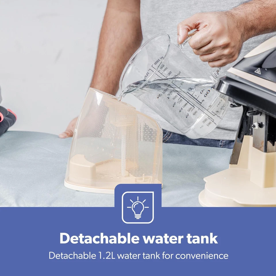 GEEPAS 2400W Iron 1.2L Steam Station Ceramic Soleplate Steam Generator Iron - Image 3 of 4