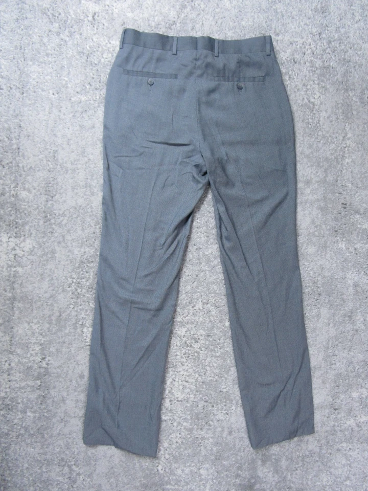 Pantalones Kenneth Cole Para Hombres 32x30 Real Calce Ajustado Gris Pantalones Negocios Trabajo Rayas# Foto 2 de 4